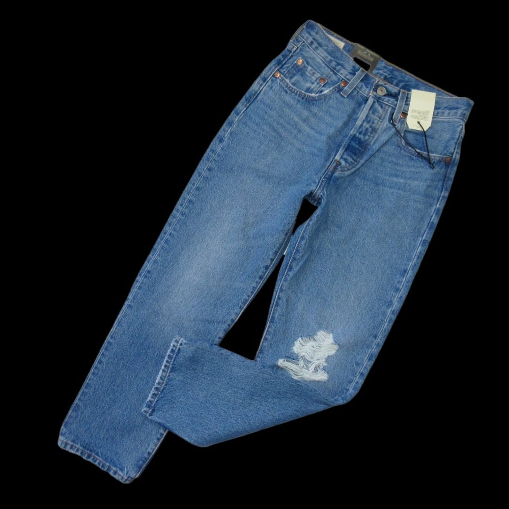 NWT Levi's 501 Original Crop in Athens Slide High Rise Straight Cropped Jeans